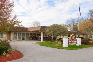 Welcoming common area at Life Care Center at the Willows skilled Nursing Facility and physical therapy in Valparaiso